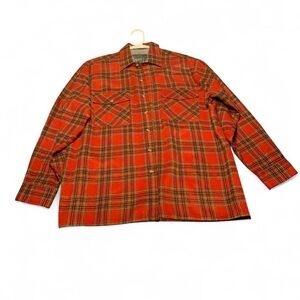 Vintage Casual Red Plaid Button-Down Shirt